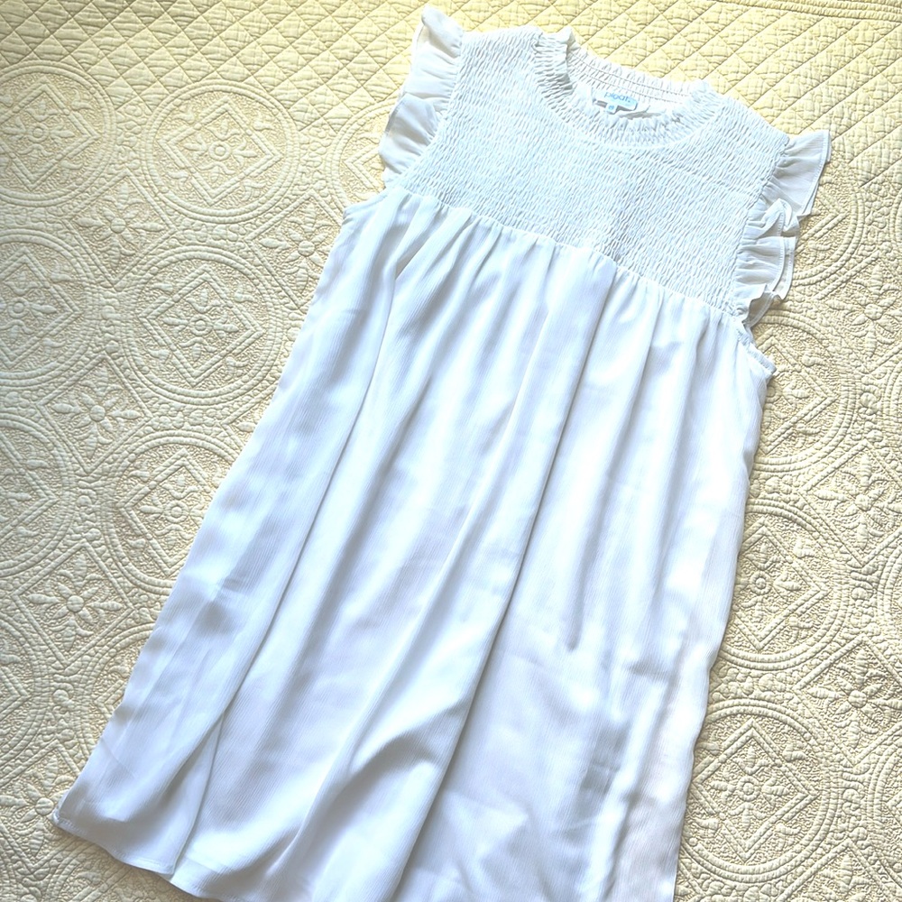 Girls White flowy shift dress. Size 14